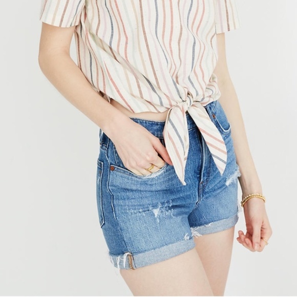 MADEWELL High Rise Denim Shorts in Jordie Wash 25 - Picture 1 of 9